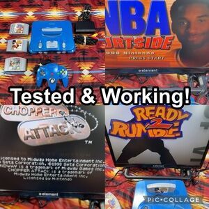 Nintendo 64 (N64) Console Bundle 1 Controller & 3 Games & Cables TESTED (READ)